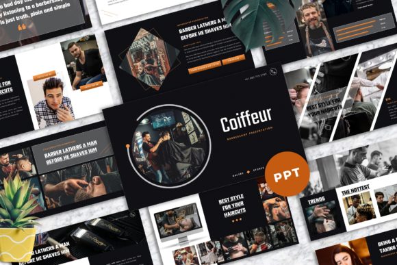 Coiffeur - Barbershop Powerpoint: A Designer's Toolkit for Impactful Presentations