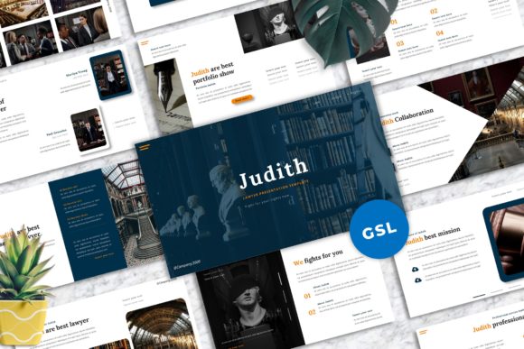 Judith - Lawyer Googleslide Template for Modern Professionals