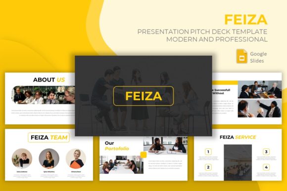 Pitch Deck Google Slides Template - Feiza: A Modern Edge for Your Big Ideas