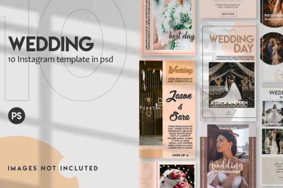 Stunning Wedding Instagram Stories Set: Your 10-Template Kit